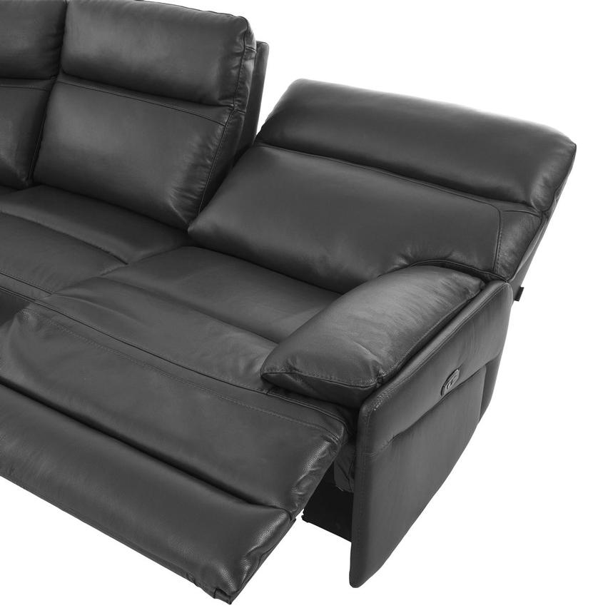 Benz Dark Gray Leather Power Reclining Sectional with 6PCS/2PWR  alternate image, 5 of 12 images.