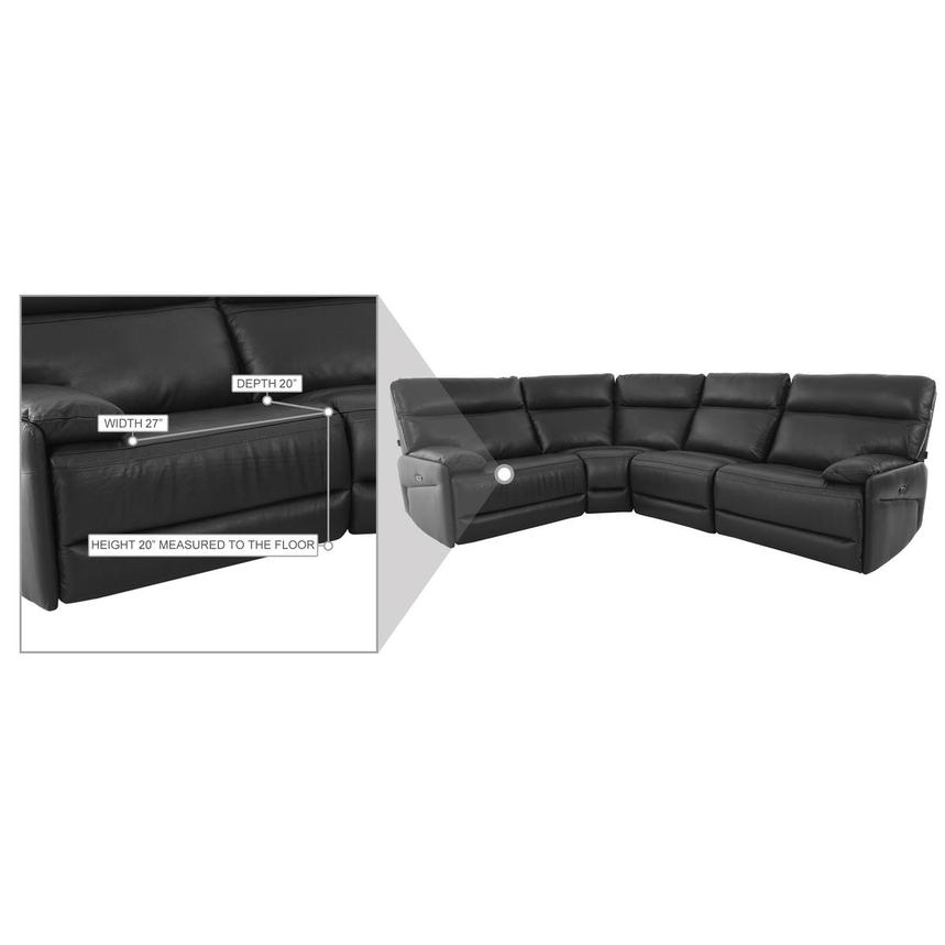 Benz Dark Gray Leather Power Reclining Sectional with 4PCS/2PWR  alternate image, 9 of 9 images.