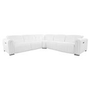 Dolomite White Leather Power Reclining Sectional with 5PCS/3PWR  main image, 1 of 9 images.
