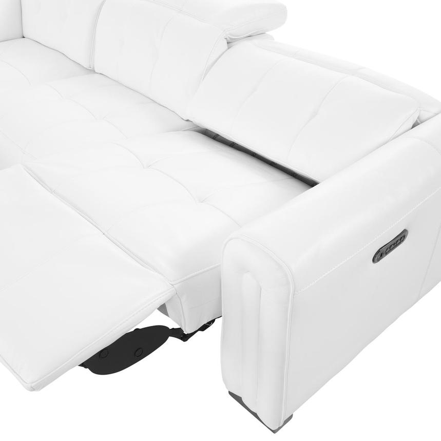 Dolomite White Leather Power Reclining Sectional with 5PCS/3PWR  alternate image, 6 of 9 images.