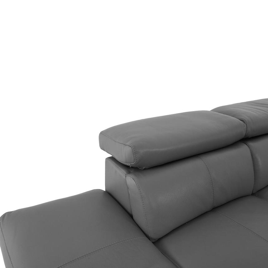 Gabrielle Gray Leather Power Reclining Sofa w/Left Chaise  alternate image, 7 of 11 images.
