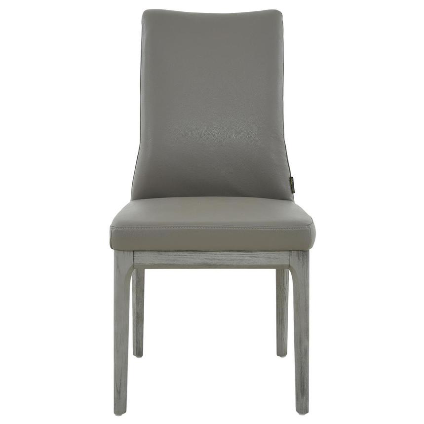 Lucky Gray Leather Side Chair  alternate image, 4 of 9 images.