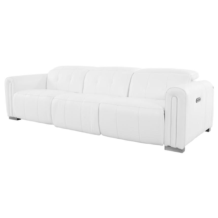 Dolomite White 2PWR Oversized Leather Sofa  alternate image, 3 of 12 images.