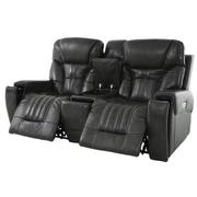 Bruce Power Reclining Leather Sofa w/Console  alternate image, 3 of 12 images.