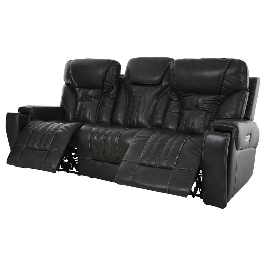 Bruce Power Reclining Leather Sofa alternate image, 3 of 10 images.