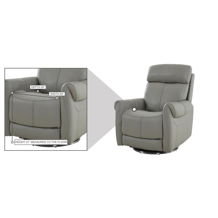 Rogelio Gray Leather Power Recliner  alternate image, 8 of 8 images.