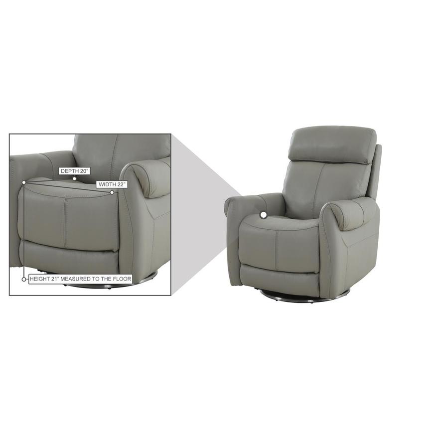 Rogelio Gray Leather Power Recliner alternate image, 8 of 8 images.
