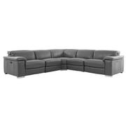 Charlie Gray Leather Power Reclining Sectional with 5PCS/2PWR  main image, 1 of 13 images.