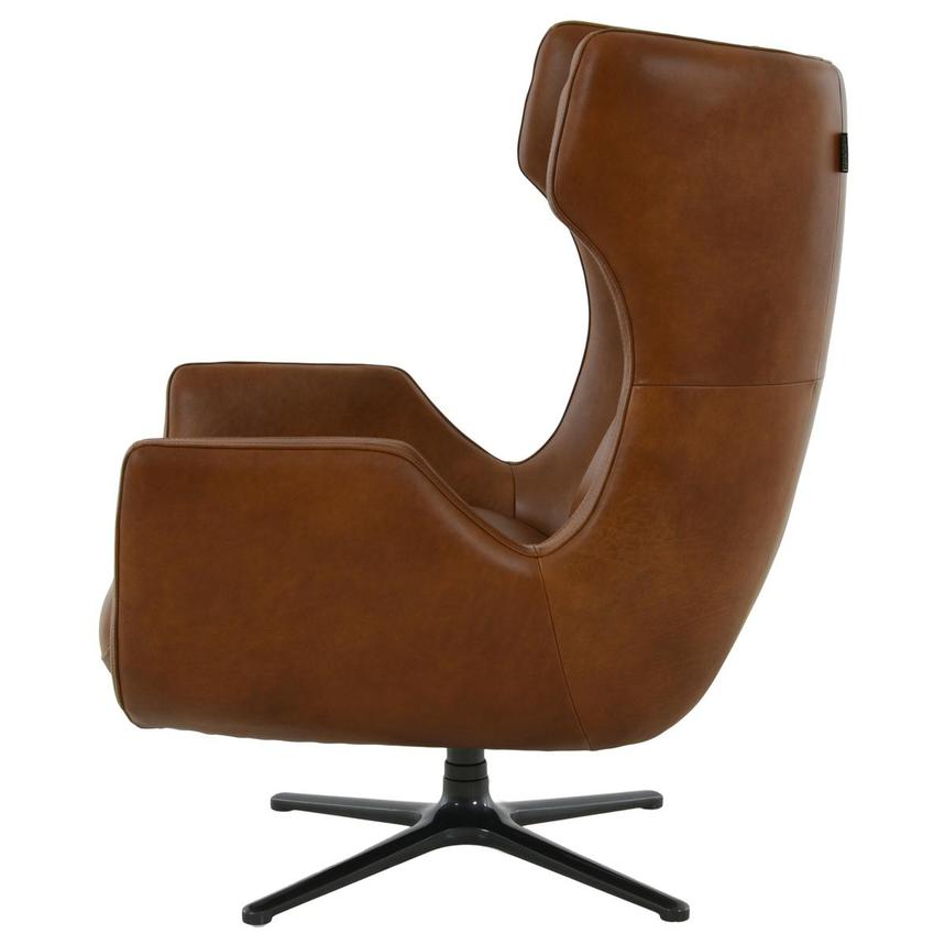Domenico Brown Leather Accent Chair alternate image, 3 of 12 images.