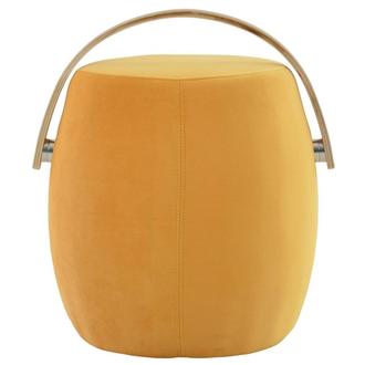 Short and Stout Yellow Ottoman w/ Handle