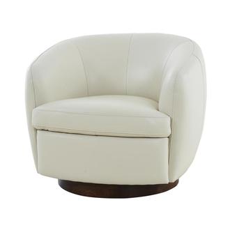 Leyla White Swivel Accent Chair