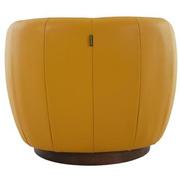 Leyla Yellow Leather Accent Chair  alternate image, 4 of 9 images.