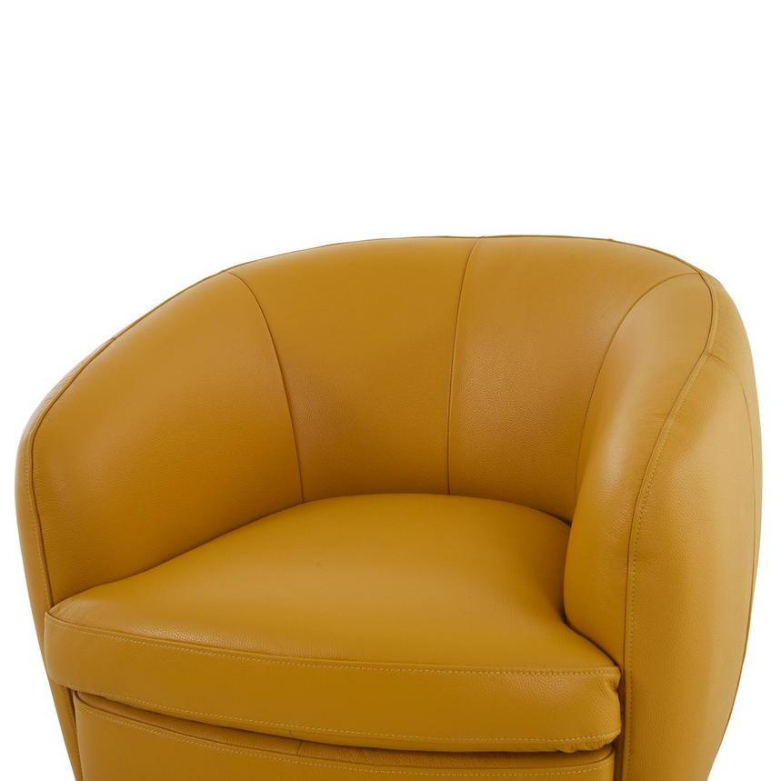 Leyla Yellow Leather Accent Chair  alternate image, 5 of 9 images.