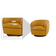Leyla Yellow Leather Accent Chair  alternate image, 9 of 9 images.