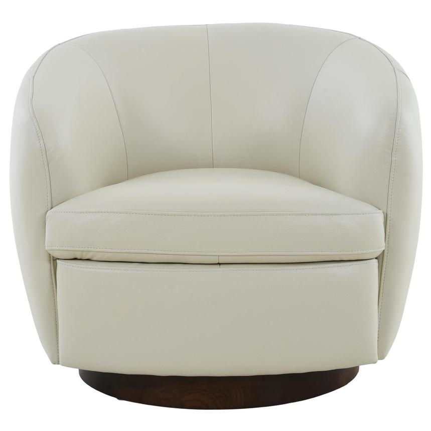 Leyla Cream Leather Accent Chair alternate image, 3 of 10 images.