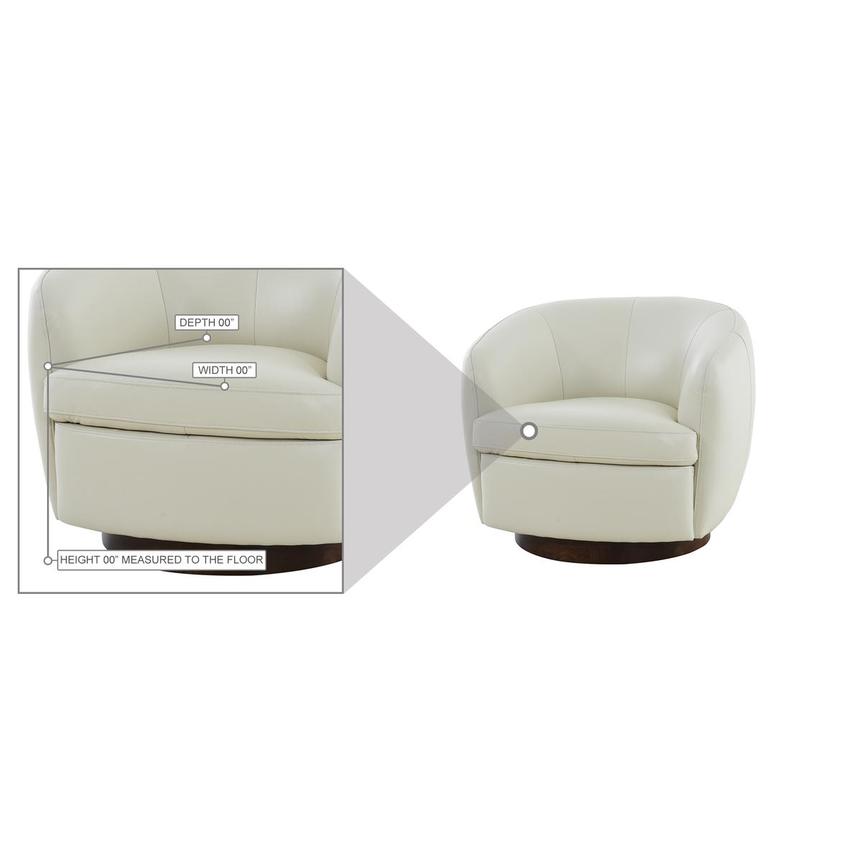 Leyla Cream Leather Accent Chair alternate image, 10 of 10 images.