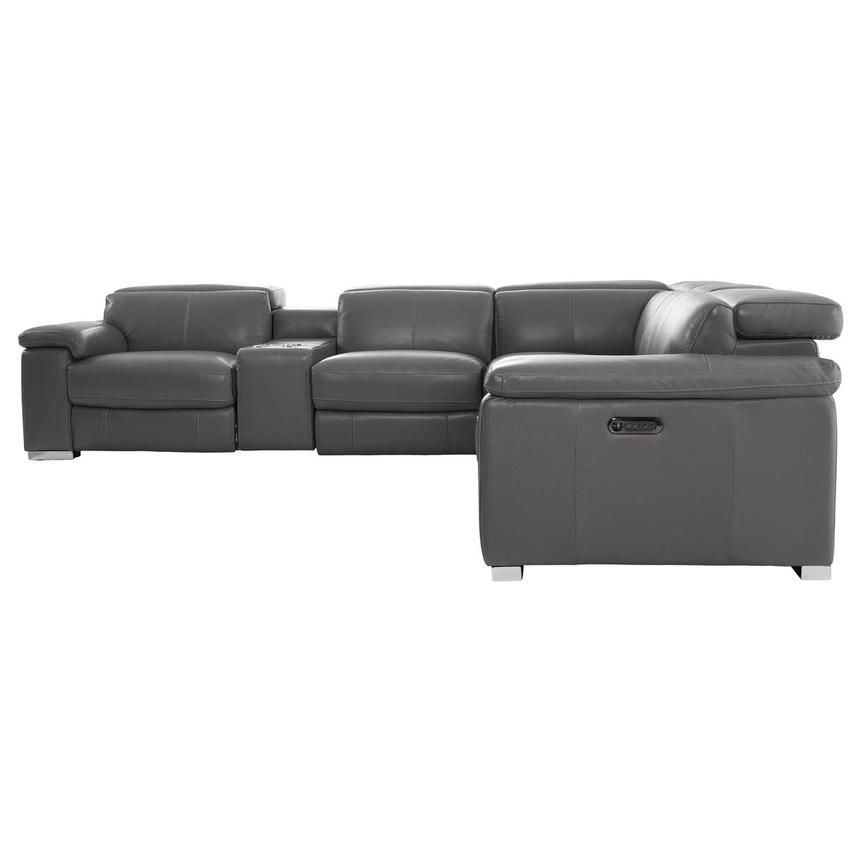 Charlie Gray Leather Power Reclining Sectional with 6PCS/2PWR  alternate image, 3 of 13 images.