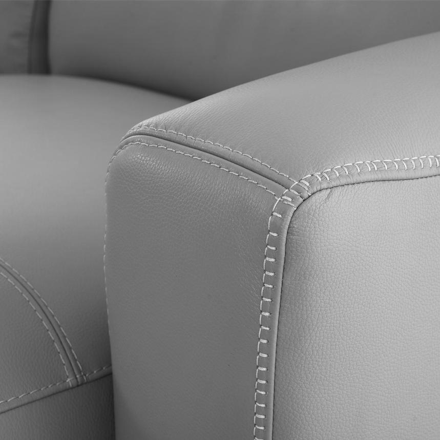 Bay Harbor Silver Leather Sleeper w/Left Chaise  alternate image, 8 of 13 images.
