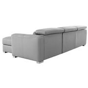 Bay Harbor Silver Leather Sleeper w/Right Chaise  alternate image, 3 of 13 images.