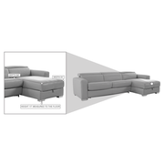 Bay Harbor Silver Leather Sleeper w/Right Chaise  alternate image, 13 of 13 images.