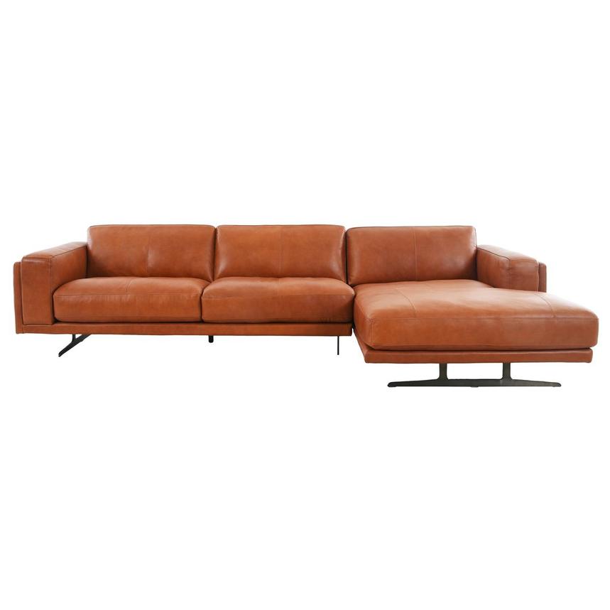 Symphony Leather Sofa w/Right Chaise  alternate image, 3 of 13 images.