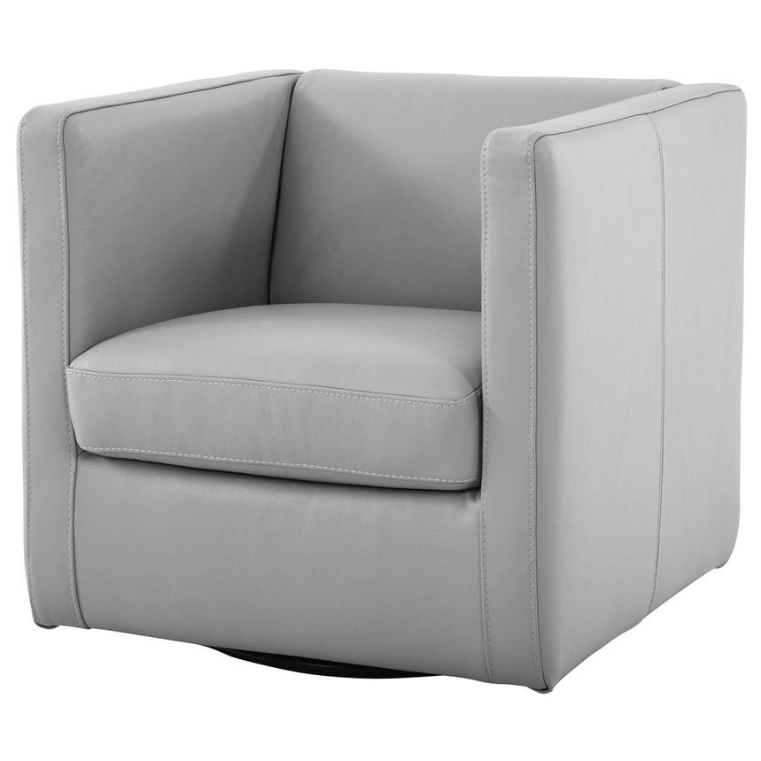 Cute Silver Leather Accent Chair w/2 Pillows  alternate image, 3 of 13 images.