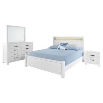 Roca White 4-Piece King Bedroom Set