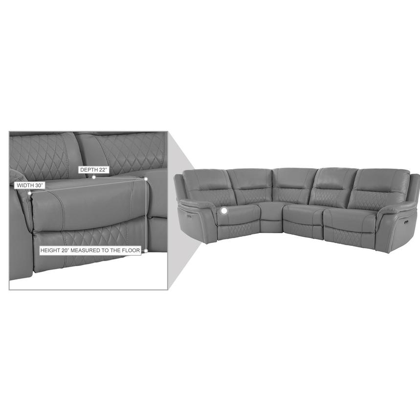 Ivone Leather Power Reclining Sectional with 4PCS/2PWR  alternate image, 13 of 13 images.