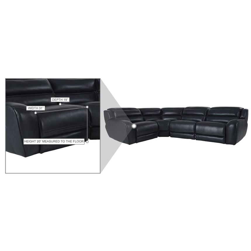 Cosmo II Blueberry Leather Power Reclining Sectional with 4PCS/2PWR alternate image, 3 of 10 images.