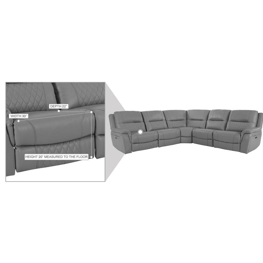 Ivone Leather Power Reclining Sectional with 5PCS/2PWR  alternate image, 13 of 13 images.