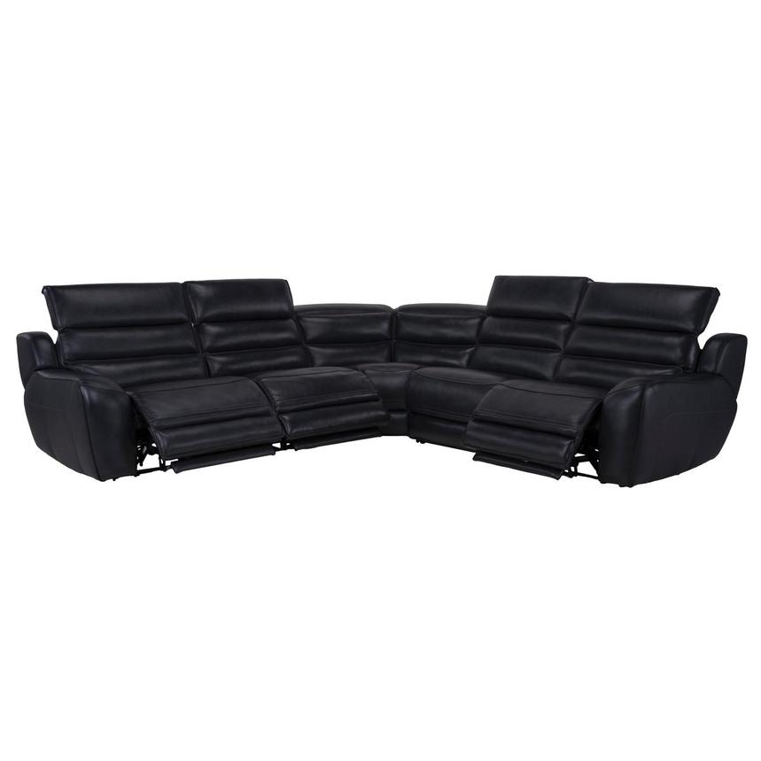 Cosmo II Blueberry Leather Power Reclining Sectional with 5PCS/2PWR alternate image, 3 of 10 images.