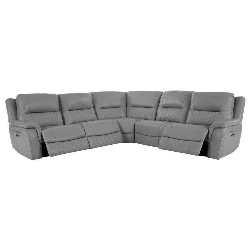 Ivone Leather Power Reclining Sectional with 5PCS/3PWR alternate image, 2 of 13 images.