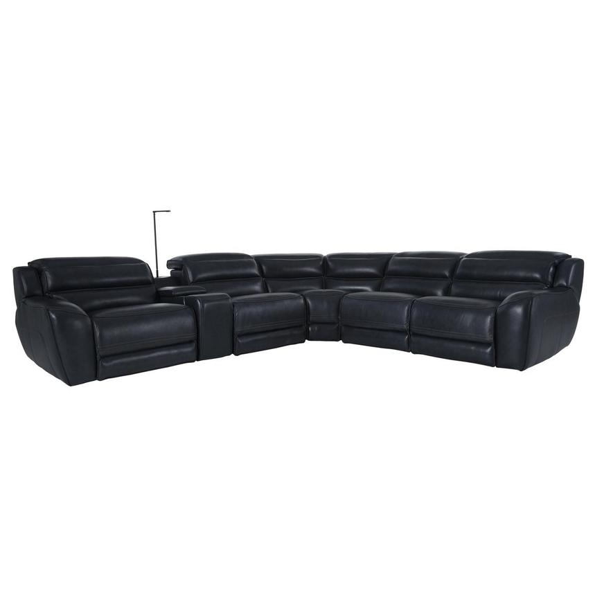 Cosmo II Blueberry Leather Power Reclining Sectional with 6PCS/2PWR  main image, 1 of 20 images.