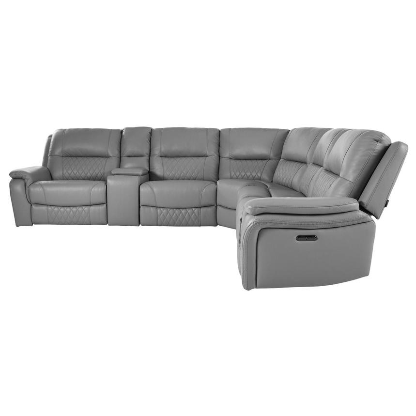 Ivone Leather Power Reclining Sectional with 6PCS/2PWR alternate image, 3 of 17 images.