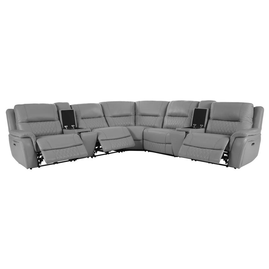 Ivone Leather Power Reclining Sectional with 7PCS/3PWR alternate image, 3 of 18 images.