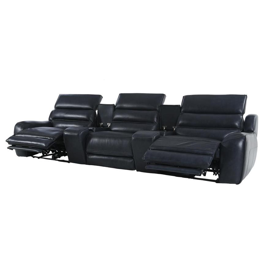 Cosmo ll Blueberry Home Theater Leather Seating with 5PCS/2PWR  alternate image, 2 of 18 images.