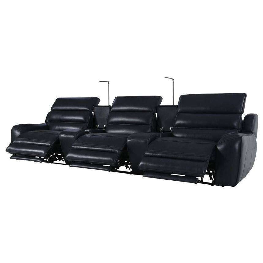 Cosmo ll Blueberry Home Theater Leather Seating with 5PCS/3PWR  alternate image, 2 of 19 images.