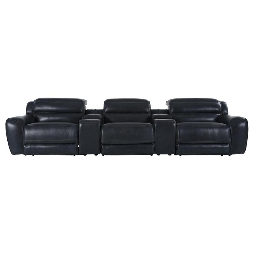 Cosmo II Blueberry Home Theater Leather Seating with 5PCS/3PWR  alternate image, 5 of 19 images.