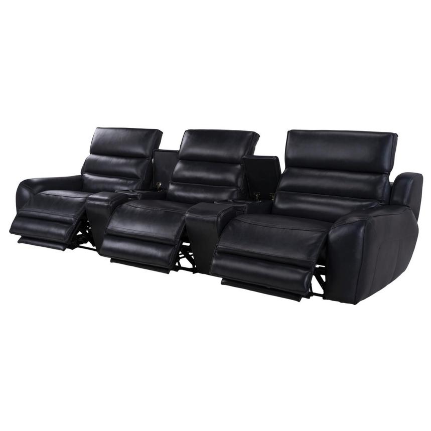 Cosmo II Blueberry Home Theater Leather Seating with 5PCS/3PWR alternate image, 3 of 11 images.
