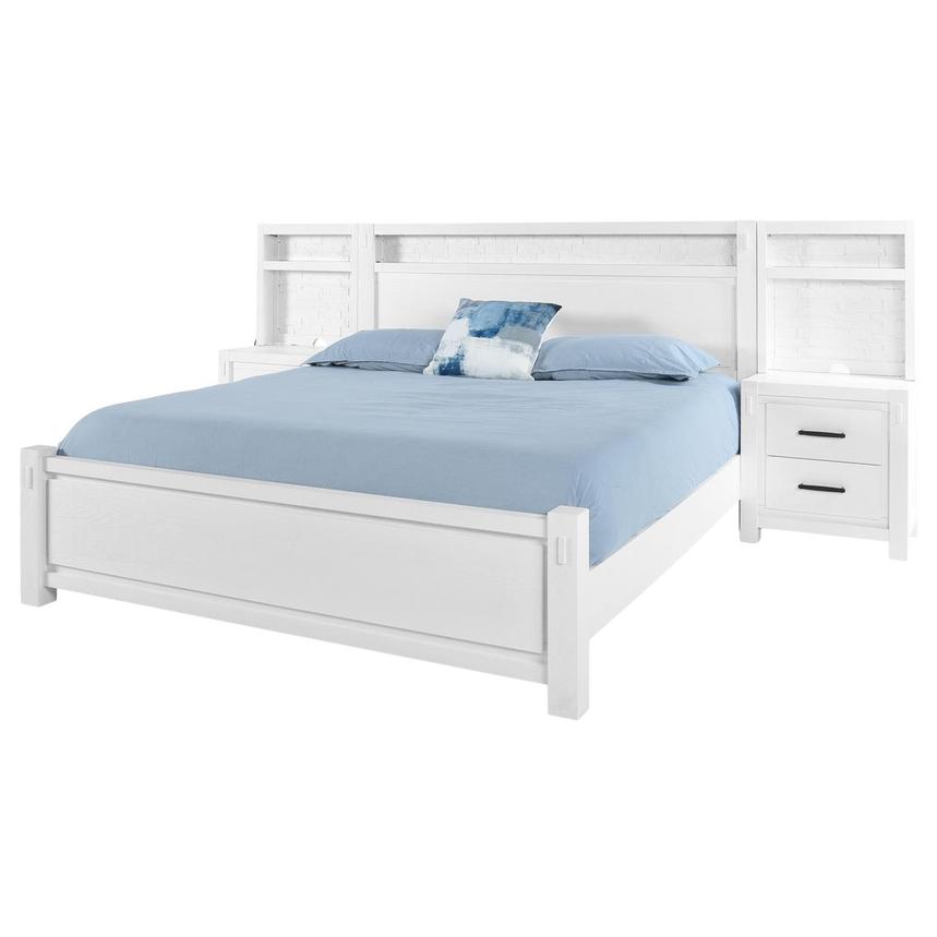 Roca White King Platform Bed w/Nightstands  alternate image, 2 of 23 images.