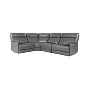 Benz Gray Leather Power Reclining Sectional with 4PCS/2PWR  main image, 1 of 10 images.