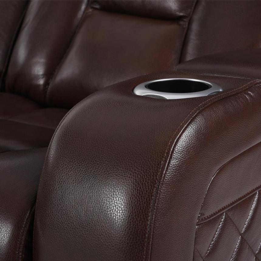 Gio Brown Leather Power Reclining Sectional with 6PCS/3PWR El Dorado