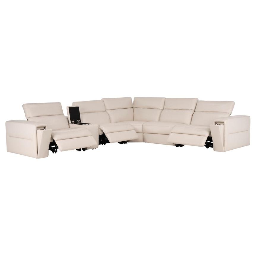 Trevor Leather Corner Sofa with 6PCS/3PWR alternate image, 3 of 12 images.