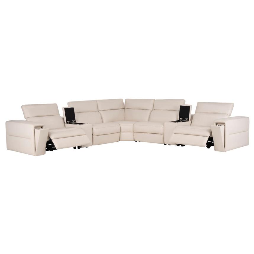 Trevor Leather Corner Sofa with 7PCS/3PWR alternate image, 3 of 13 images.