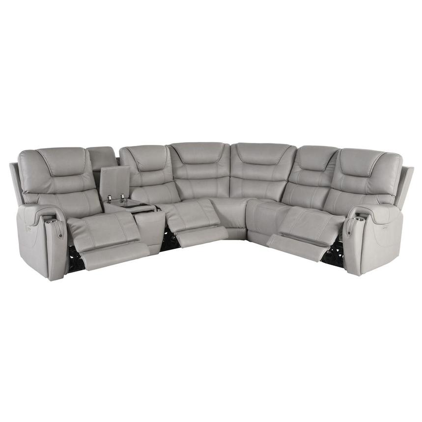 Capriccio Gray Power Reclining Sectional with 6PCS/3PWR  alternate image, 2 of 13 images.