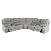 Capriccio Gray Power Reclining Sectional with 7PCS/3PWR  alternate image, 2 of 14 images.