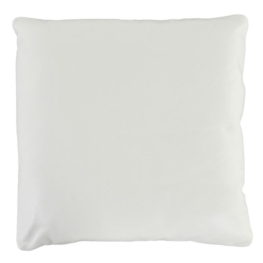 Cute White Leather Accent Pillow