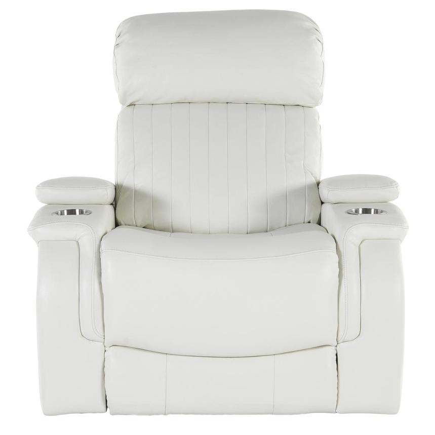 Obsidian II White Leather Power Recliner  alternate image, 2 of 7 images.