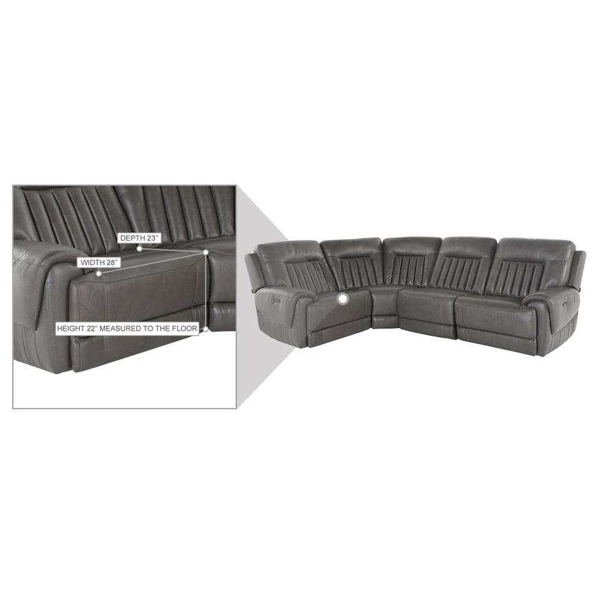 Devin Gray Leather Corner Sofa with 4PCS/2PWR  alternate image, 5 of 5 images.