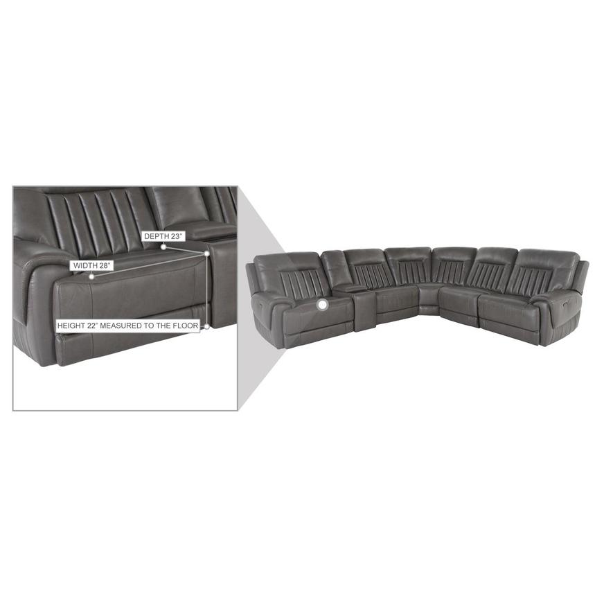 Devin Gray Leather Corner Sofa with 6PCS/2PWR  alternate image, 7 of 7 images.